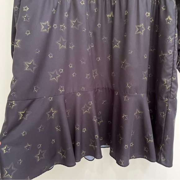 Hutch Anthropologie Starry Night Fit and Flare Dress Long Sleeve Founce 2X - Picture 6 of 10